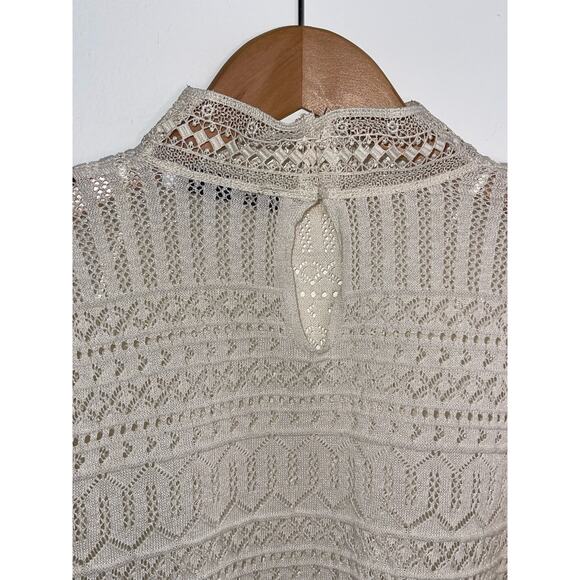 Zara Beige Knit Long Sleeve CropTop Size:S Pre-Loved - Picture 5 of 13